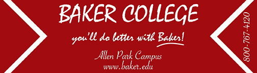 Baker College water bottle label